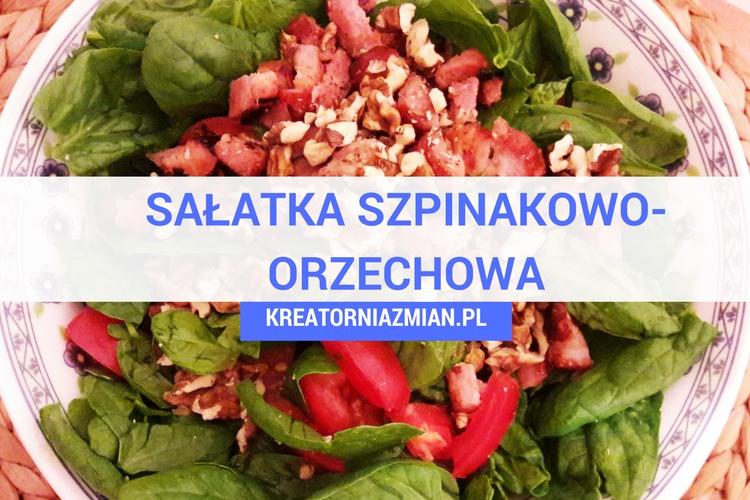 SAŁATKA ZE SZPINAKU Z ORZECHAMI sałatka szpinak orzechy
