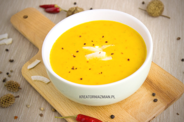 krem z dyni z mleczkiem kokosowym