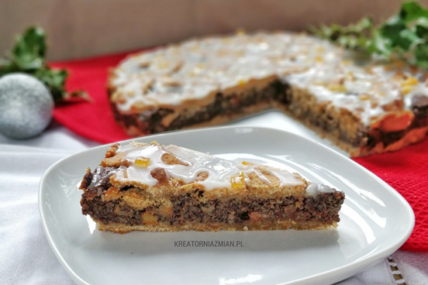 makowiec na pełnoziarnistym cieście kruchym