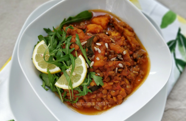 curry z zielonej soczewicy